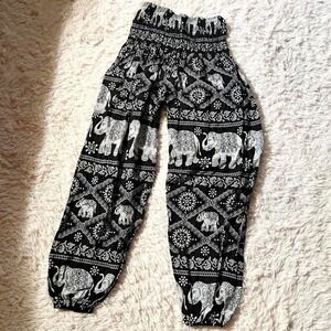 Elephant Boho Indie Earthy Hippie Harem Pants Womens OS Tribal Granola Patchouli